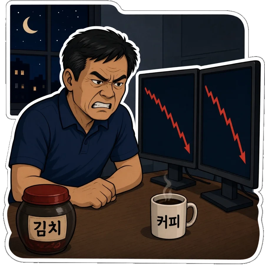 Dadchi glaring at red charts